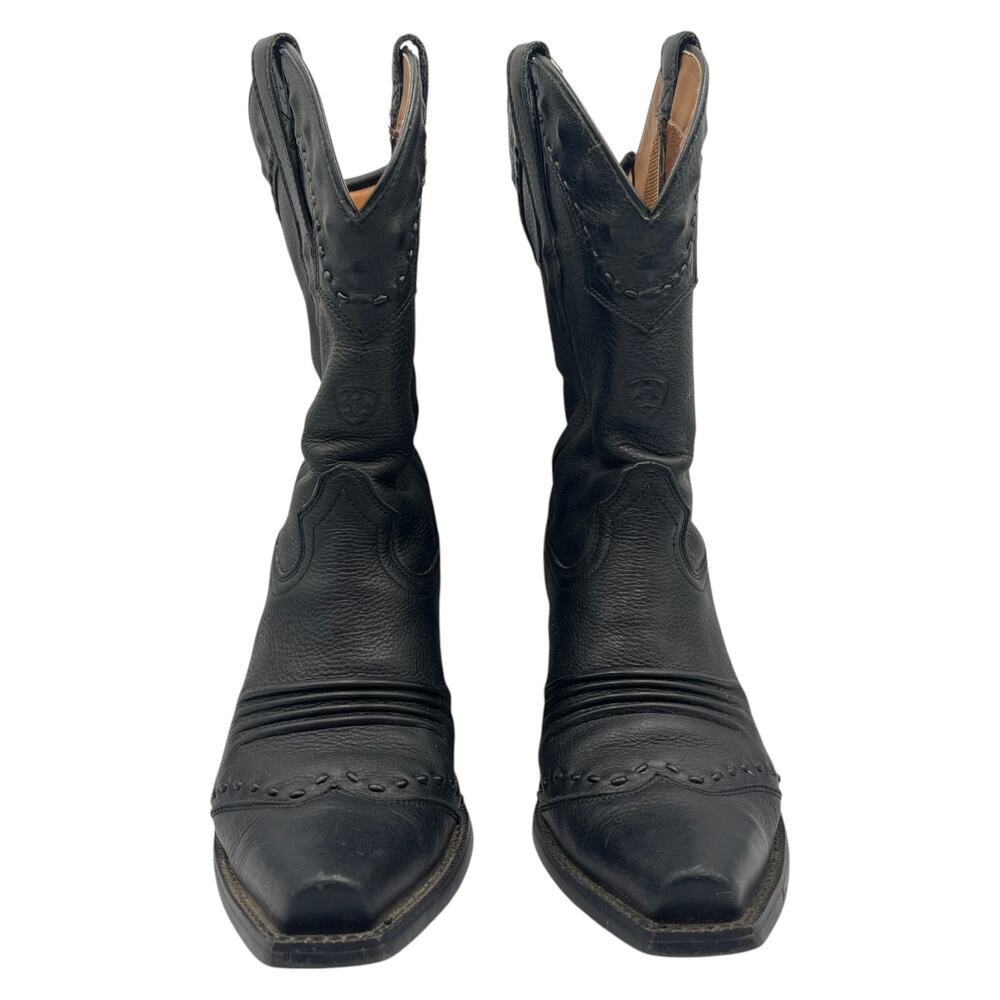 Ariat Cowboy Western Boots Dixie Snip Toe Leather Black Size 8 B - Picture 2 of 9